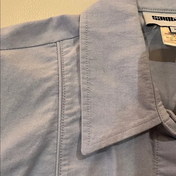 Light Blue tailored Cropped Blouse - Picture 4 of 6